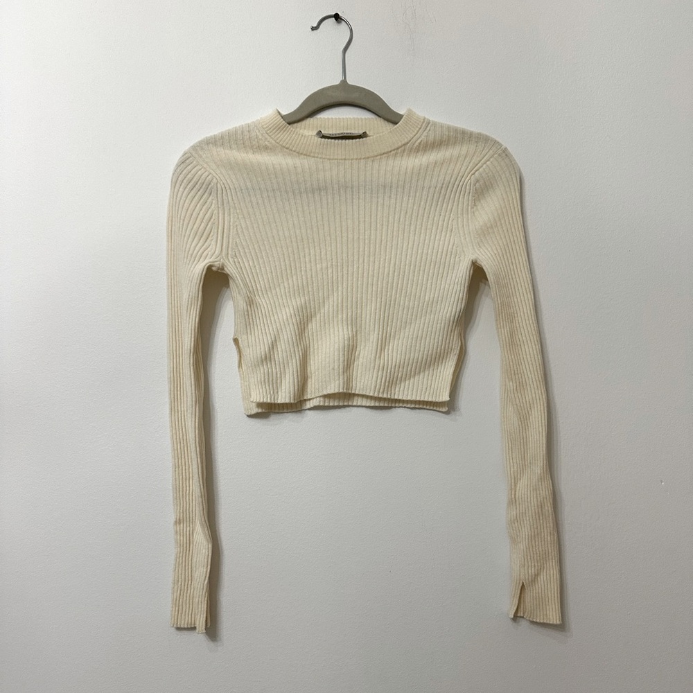 AllSaints Cropped off white sweater